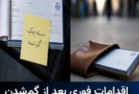 اقدامات فوری بعد از گم‌شدن چک